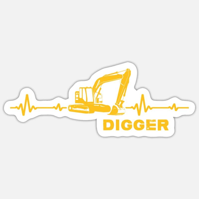 Bagger Baggerfahrer "Digger" Baggerschaufel Sticker Größe S (10 x 10 cm)