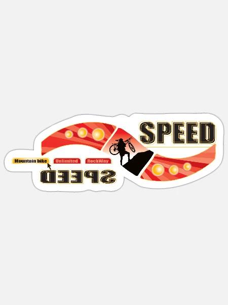 Speed Bike Zeichnung T-Shirt Sweatshirt - Sticker Größe S (10 x 10 cm) - Mattweiß