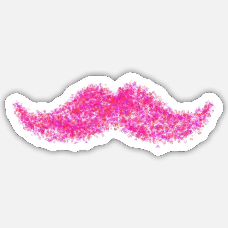 Hipster Stache Tee - Sticker size S (10 x 10 cm) - white matte