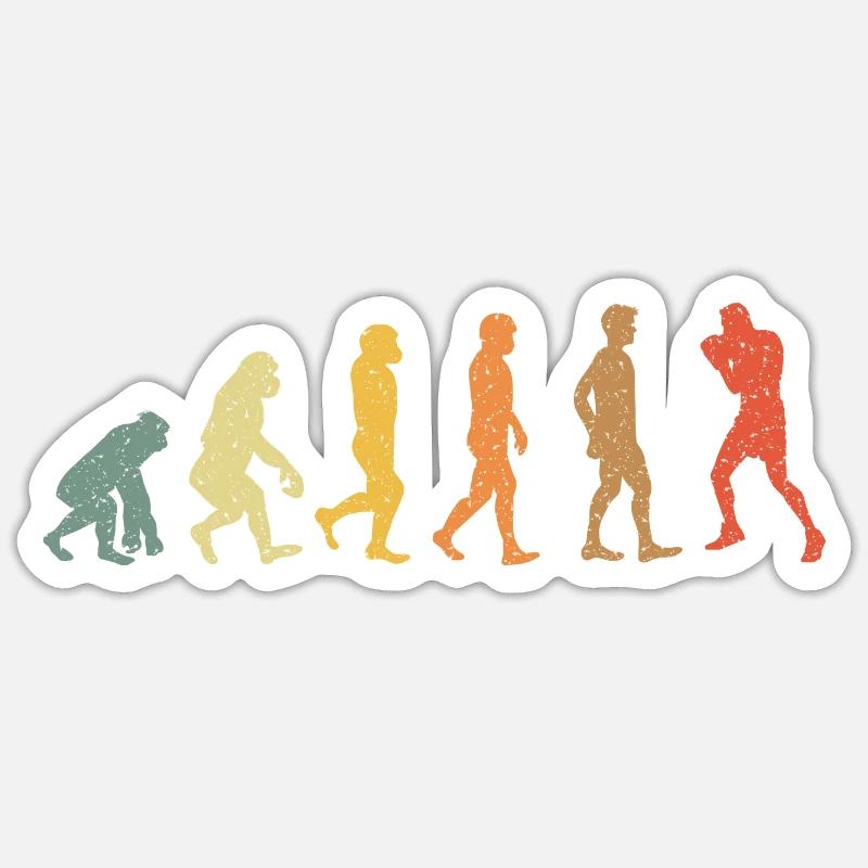 Boîtes Evolution vintage rétro - Sticker taille S (10 x 10 cm) - blanc mat