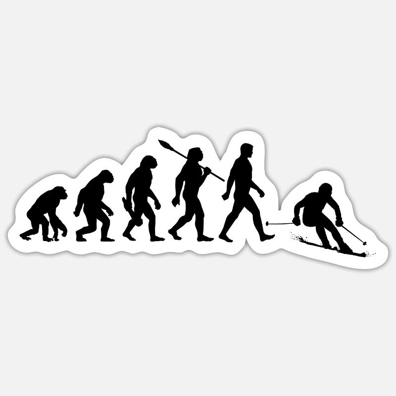 Evolution Ski Skieurs - Sticker taille S (10 x 10 cm) - blanc mat