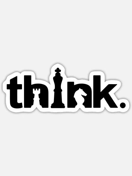 DENKEN - Sticker Größe S (10 x 10 cm) - Mattweiß