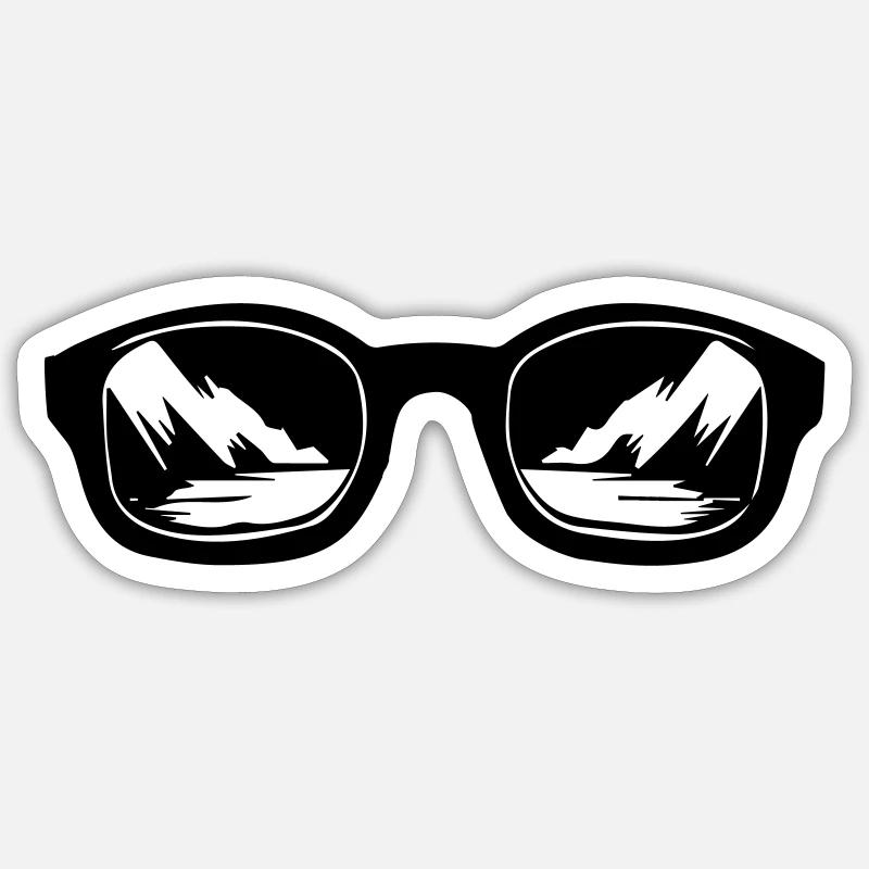 Sonnenbrille - Sticker Größe S (10 x 10 cm) - Mattweiß