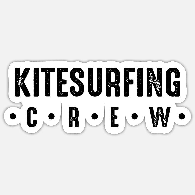 Kitesurfing Crew - Sticker size S (10 x 10 cm) - white matte