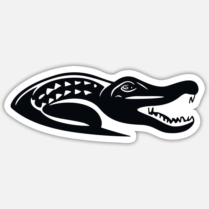 crocodile - Sticker taille S (10 x 10 cm) - blanc mat
