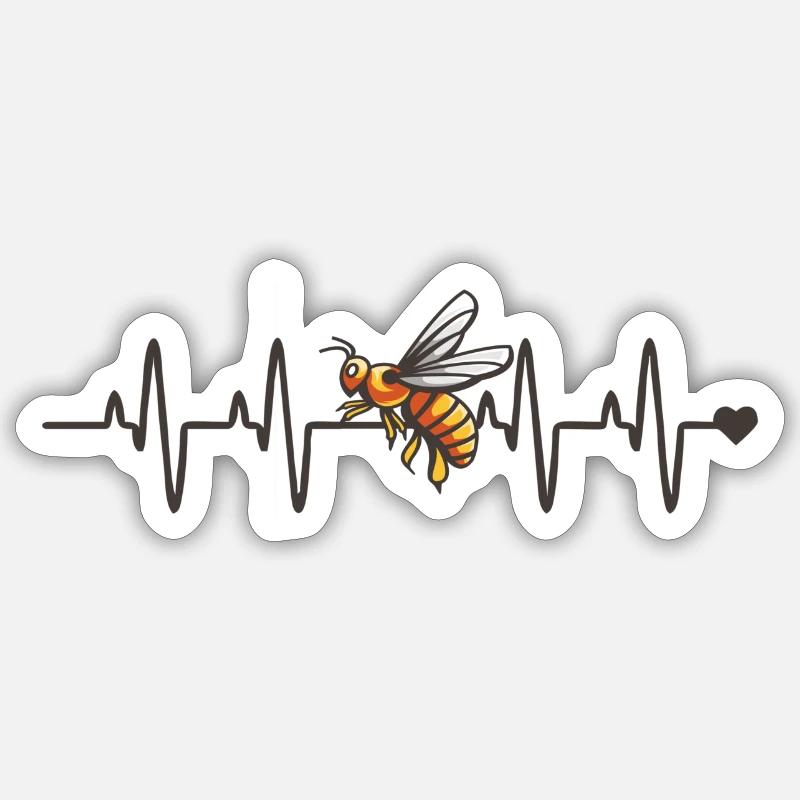 Love bees - Sticker size S (10 x 10 cm) - white matte