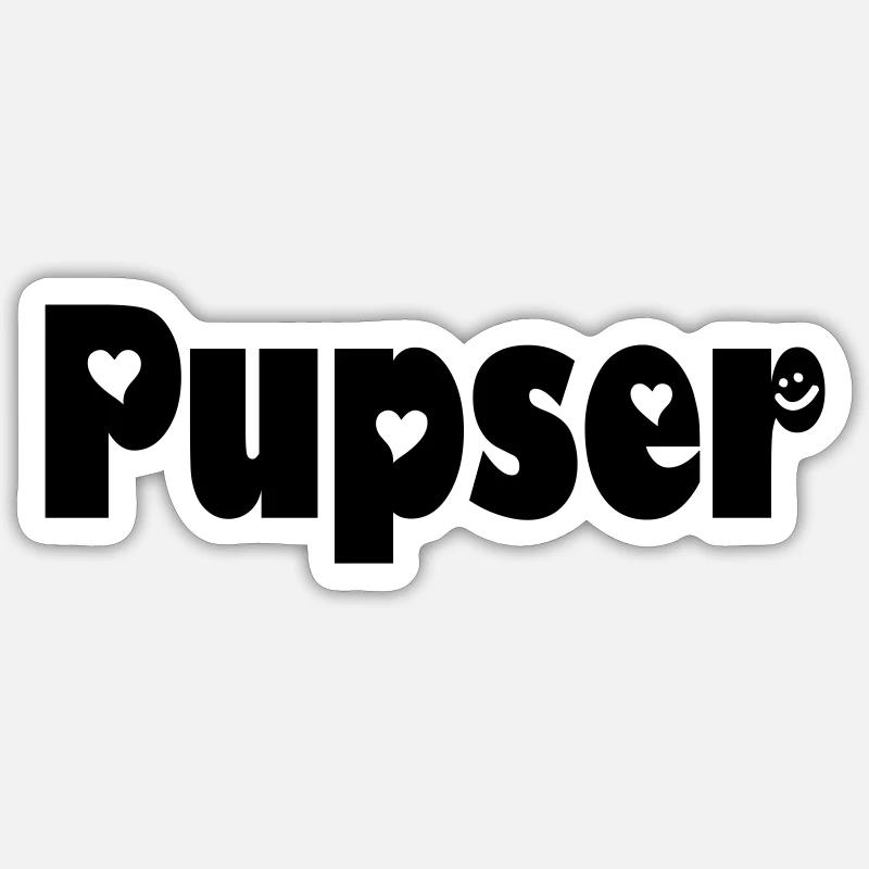 pupser - Sticker Größe S (10 x 10 cm) - Mattweiß