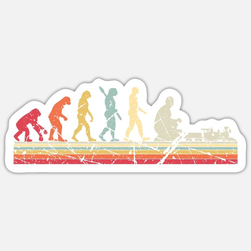 Evolution of Human Train Model Railway Sticker size S (10 x 10 cm)