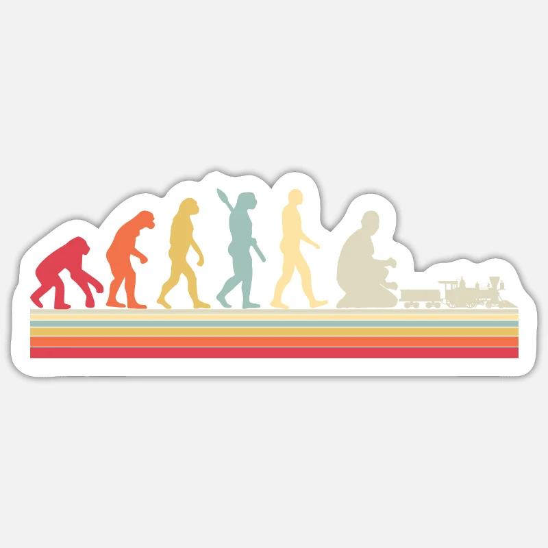 Evolution of Human Train Model Railway Sticker Größe S (10 x 10 cm)