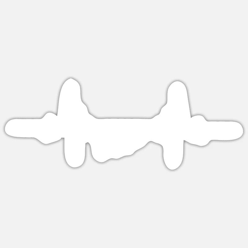 Plongée Heartbeat - Sticker taille S (10 x 10 cm) - blanc mat