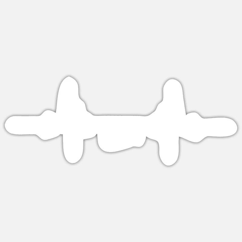 Heartbeat nage acrobatique - Sticker taille S (10 x 10 cm) - blanc mat