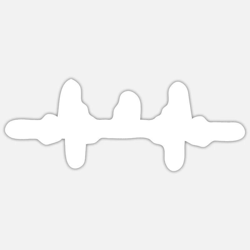 Heartbeat Note - Sticker size S (10 x 10 cm) - white matte
