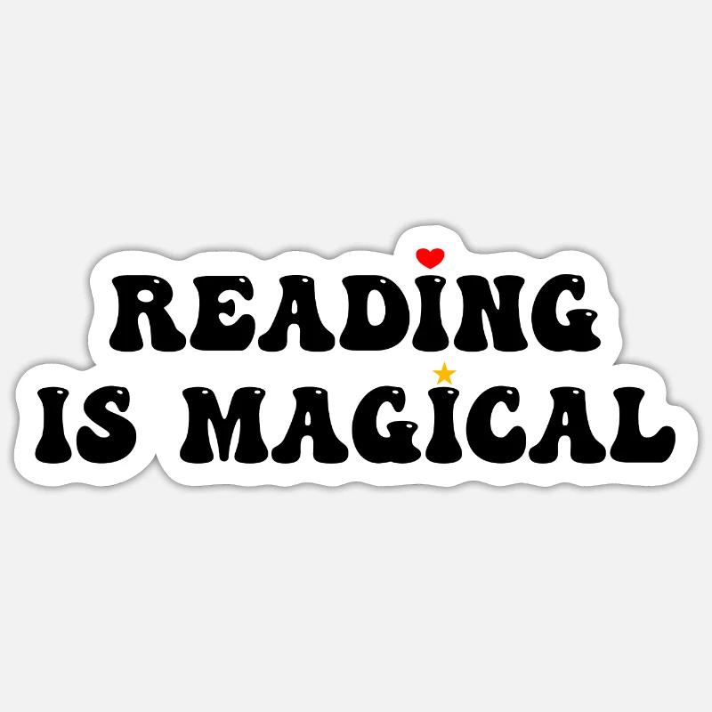 Reading Is Magical - Sticker Größe S (10 x 10 cm) - Mattweiß