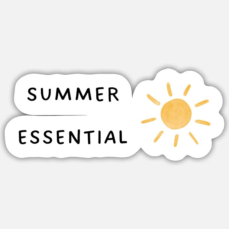 Sonne: summer essential - Urlaubs/Strand Sticker Größe S (10 x 10 cm)