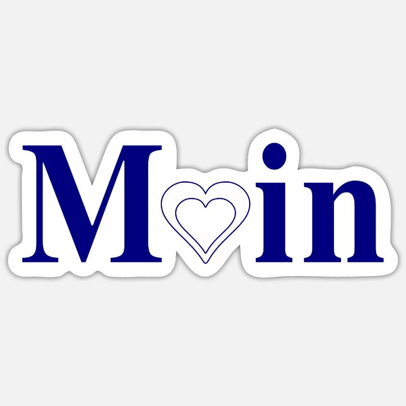 Moin mit weißem Herzchen - Sticker Größe S (10 x 10 cm) - Mattweiß