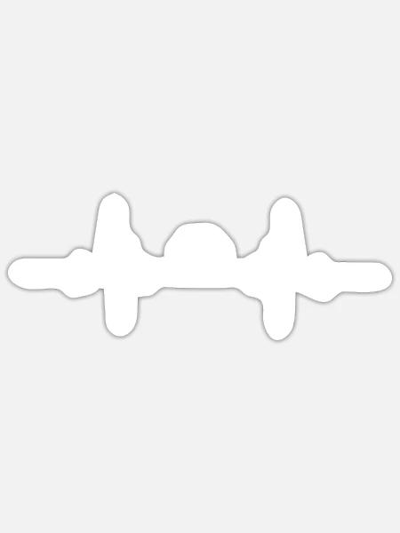 Heartbeat Gaming-Controller zum Halten - Sticker Größe S (10 x 10 cm) - Mattweiß