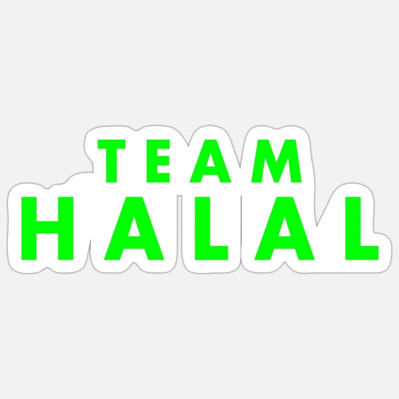 Team halal - Sticker taille S (10 x 10 cm) - blanc mat