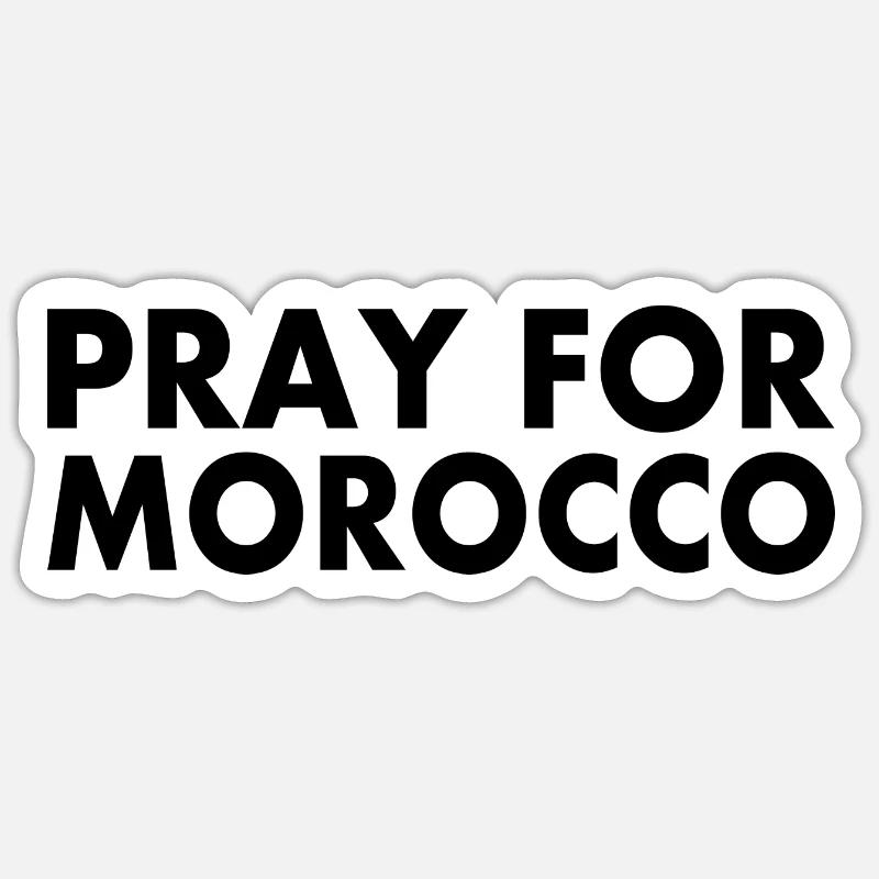 Pray for morocco - Sticker size S (10 x 10 cm) - white matte