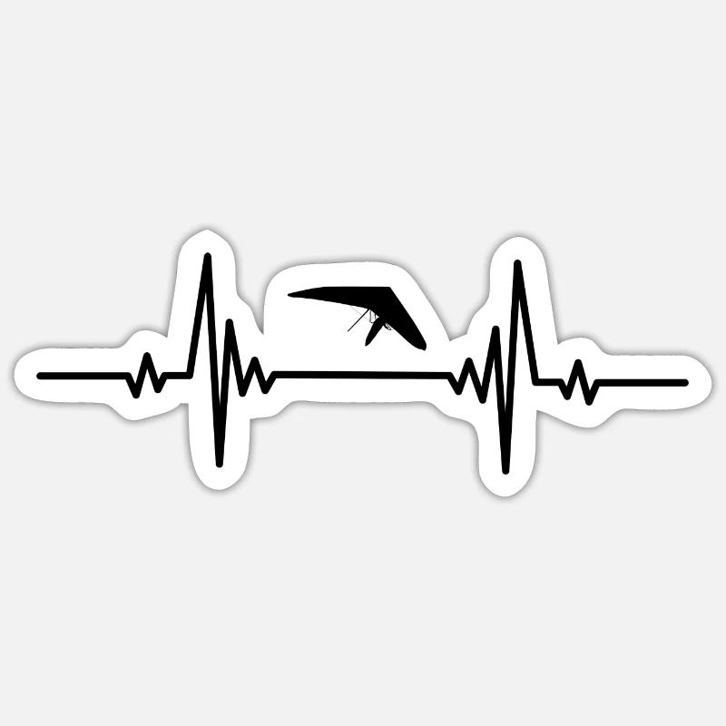 Heartbeat celestial glider right - Sticker size S (10 x 10 cm) - white matte