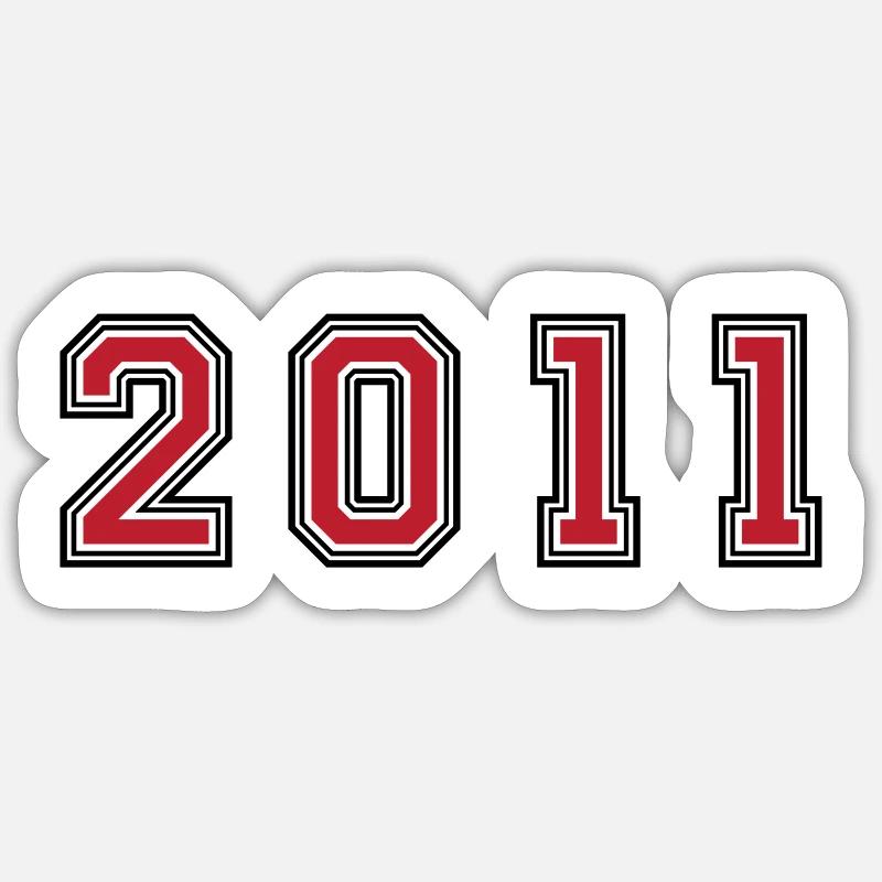 Numéro de l’année 2011 - Sticker taille S (10 x 10 cm) - blanc mat