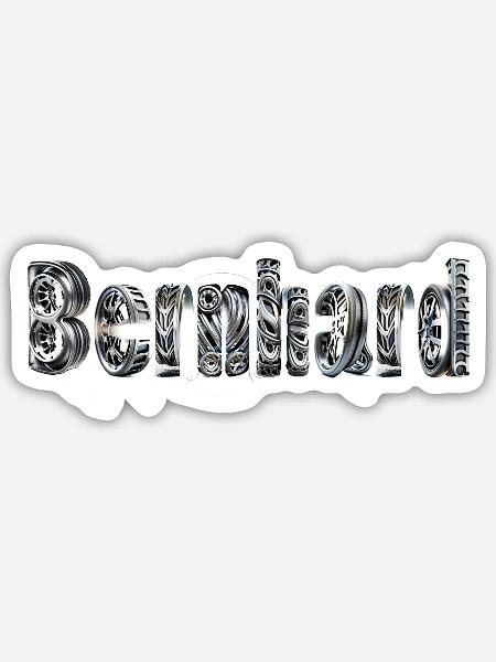 Bernhard autoreifen chromfelge - Sticker Größe S (10 x 10 cm) - Mattweiß