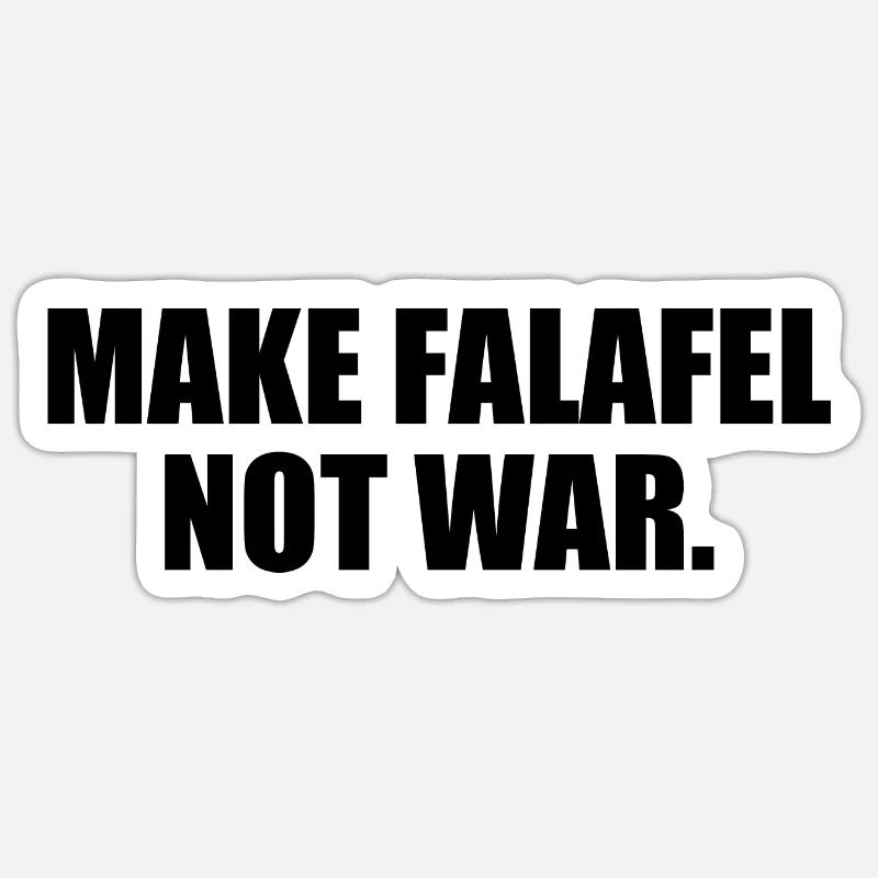 Make falafel not war - Sticker size S (10 x 10 cm) - white matte