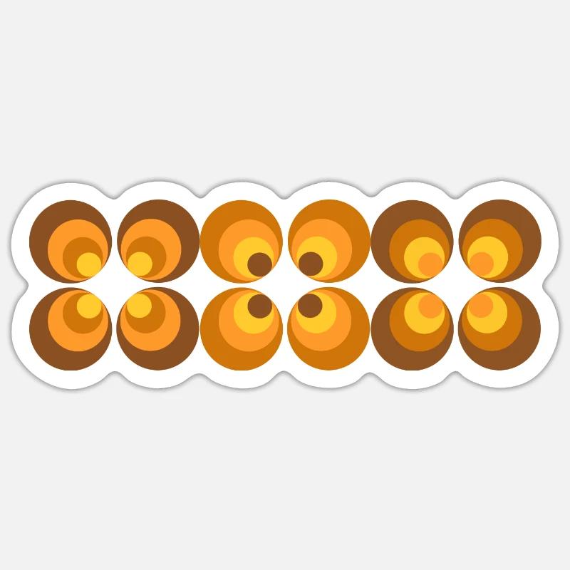 70s Flower Pattern Retro Sticker size S (10 x 10 cm)