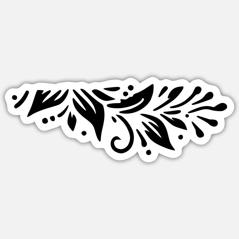 Décor de feuilles - Sticker taille S (10 x 10 cm) - blanc mat