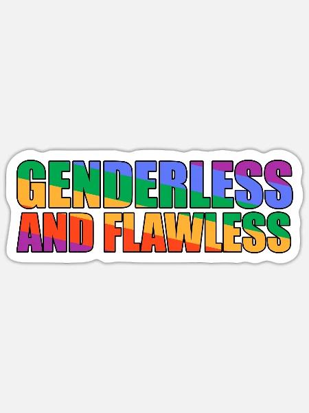 Androgyn Geschlechtslos Und Makellos - Sticker Größe S (10 x 10 cm) - Mattweiß
