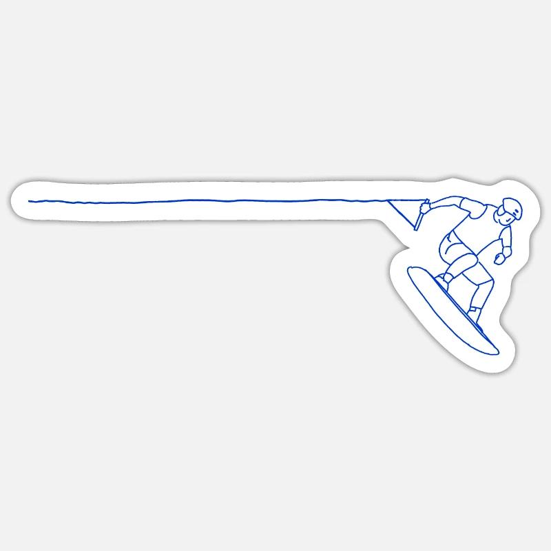 Wakeboard - Sticker Größe S (10 x 10 cm) - Mattweiß