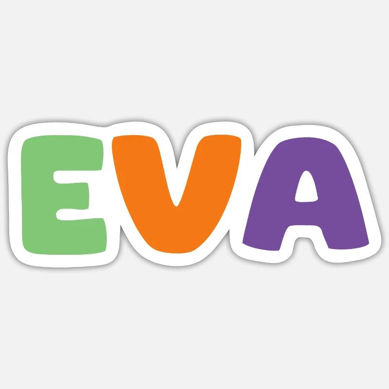 Nom - Eva - Sticker taille S (10 x 10 cm) - blanc mat