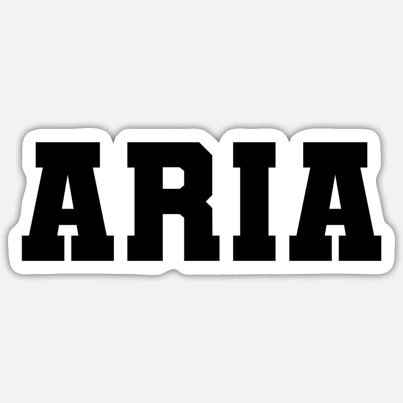 Name - Aria - Sticker size S (10 x 10 cm) - white matte