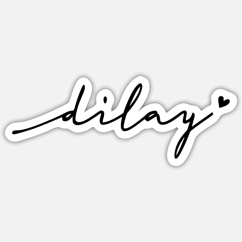 Dilay Cursive Name - Sticker size S (10 x 10 cm) - white matte