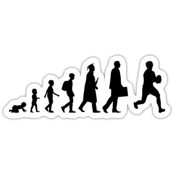 Entwicklung des Rugbyspielers - Sticker Größe S (10 x 10 cm) - Mattweiß - Vorne