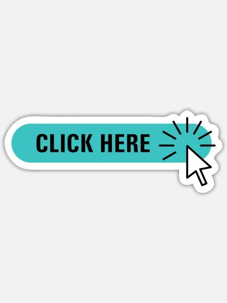 Cliquez ici – bouton turquoise avec curseur - Sticker taille S (10 x 10 cm) - blanc mat