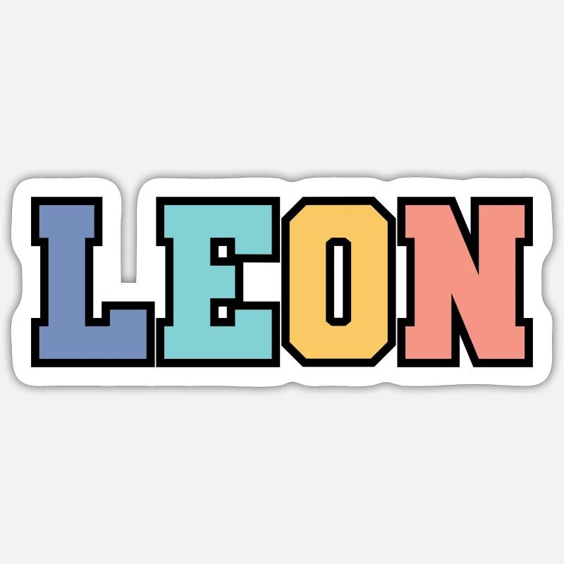 Name - Leon Sticker size S (10 x 10 cm)
