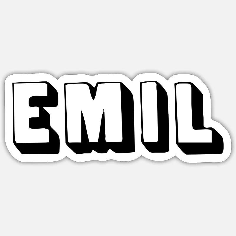 Name - Emil - Sticker Größe S (10 x 10 cm) - Mattweiß
