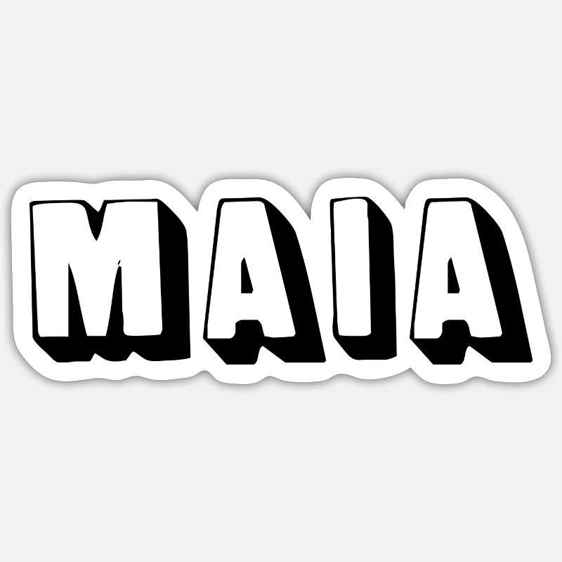 Nom - Maia - Sticker taille S (10 x 10 cm) - blanc mat