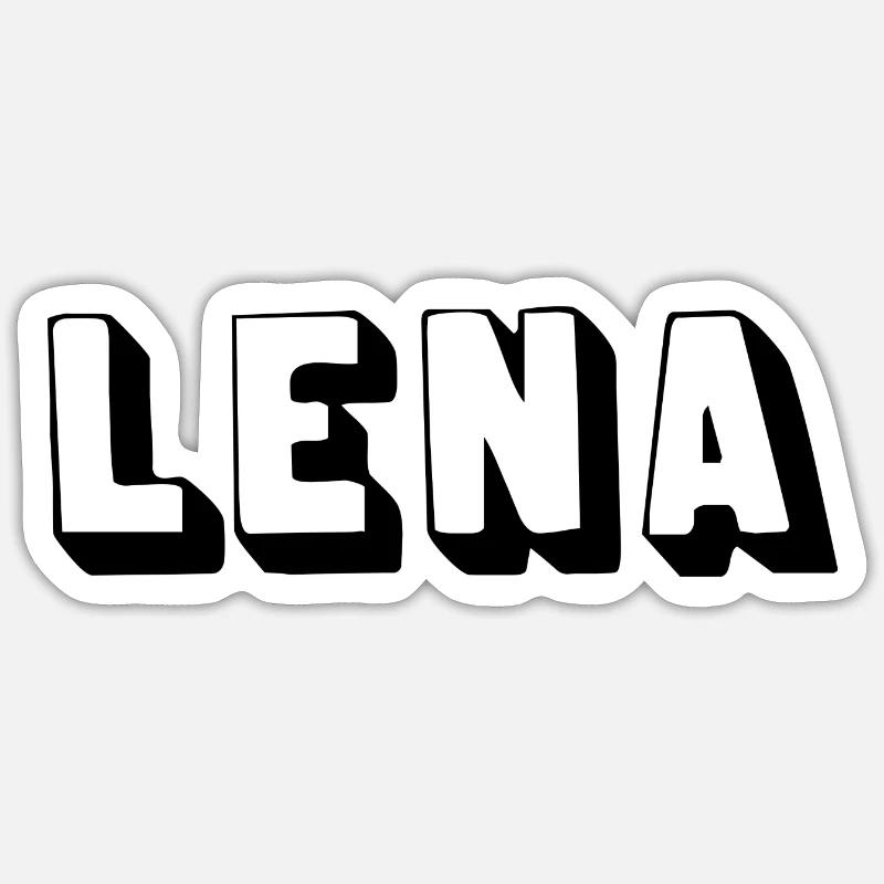 Nom - Lena - Sticker taille S (10 x 10 cm) - blanc mat