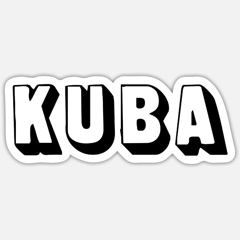Nom - Cuba - Sticker taille S (10 x 10 cm) - blanc mat