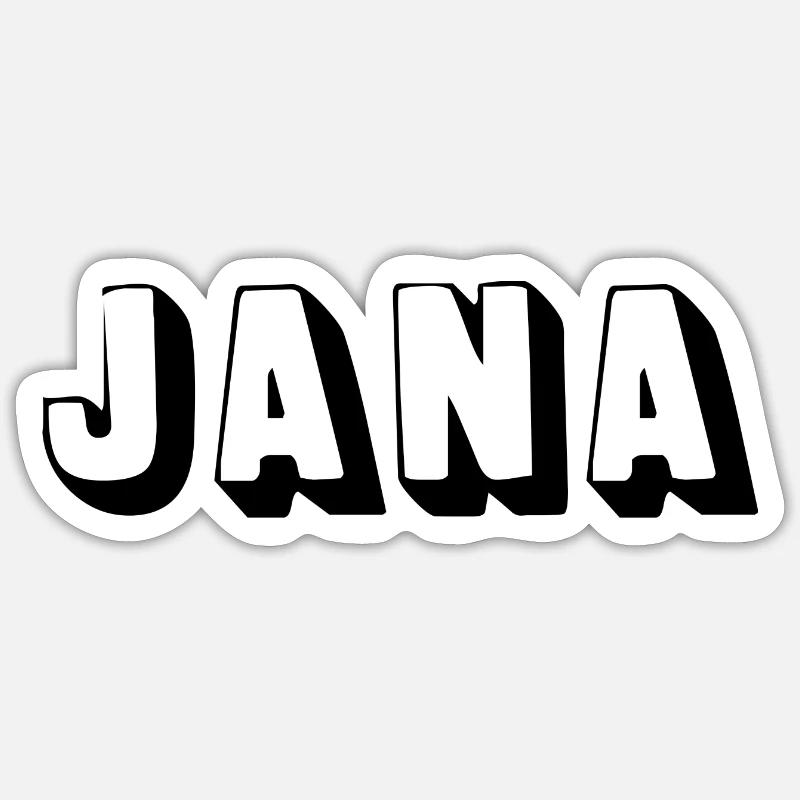 Nom - Jana - Sticker taille S (10 x 10 cm) - blanc mat