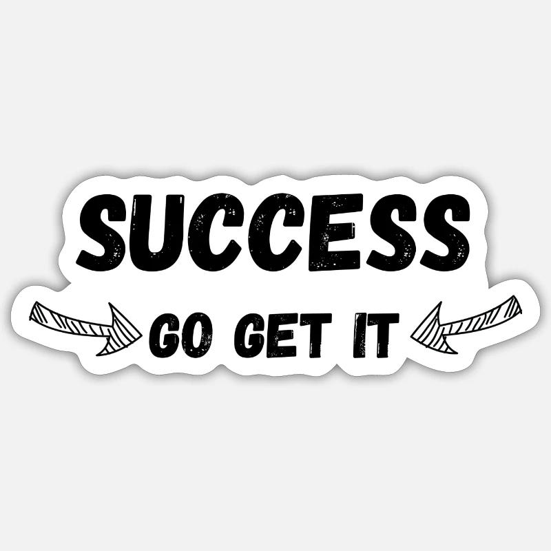 Succès - Motivation - Sticker taille S (10 x 10 cm) - blanc mat