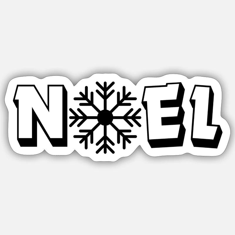 Noel Flocon - Sticker taille S (10 x 10 cm) - blanc mat