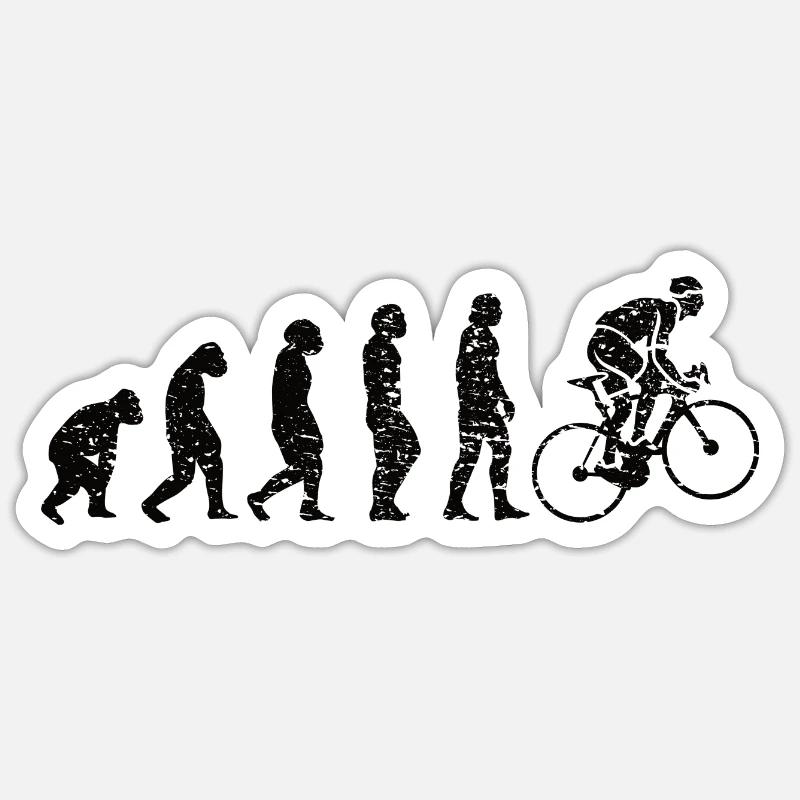 Cyclisme Cyclisme Cycliste Cycliste - Sticker taille S (10 x 10 cm) - blanc mat