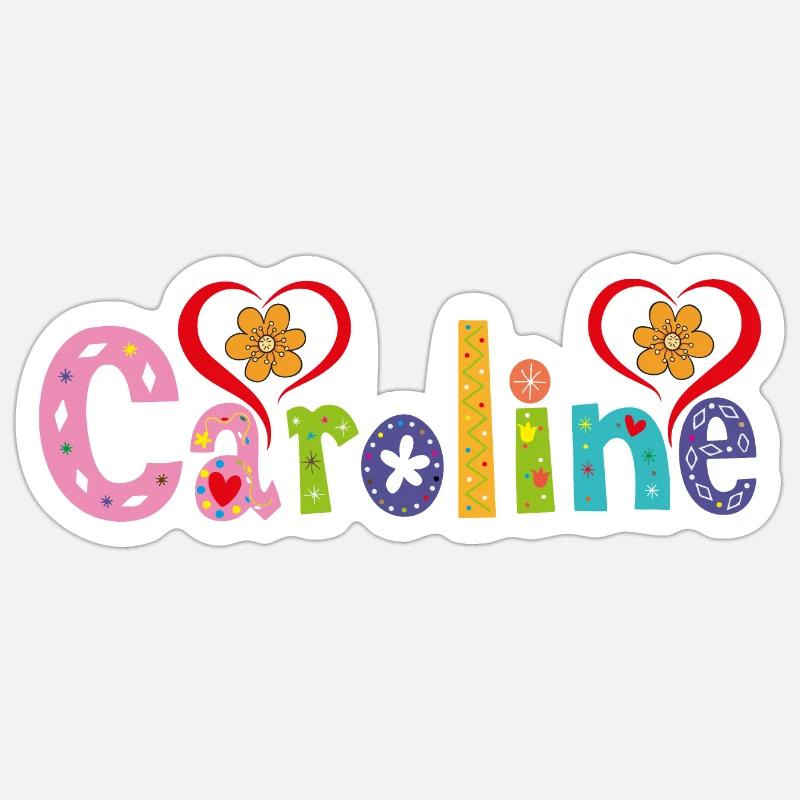 Personalized Caroline Name - Sticker size S (10 x 10 cm) - white matte