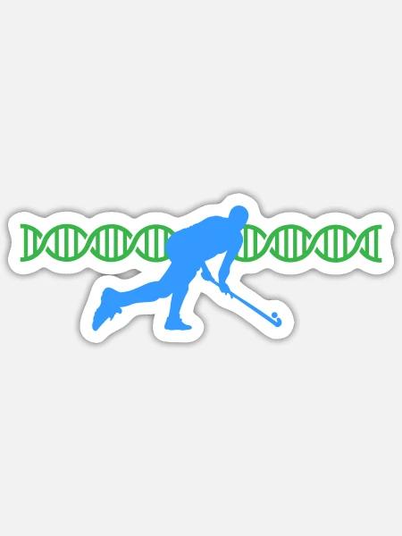 Feldhockey DNA Hockey DNS | Farben änderbar - Sticker Größe S (10 x 10 cm) - Mattweiß