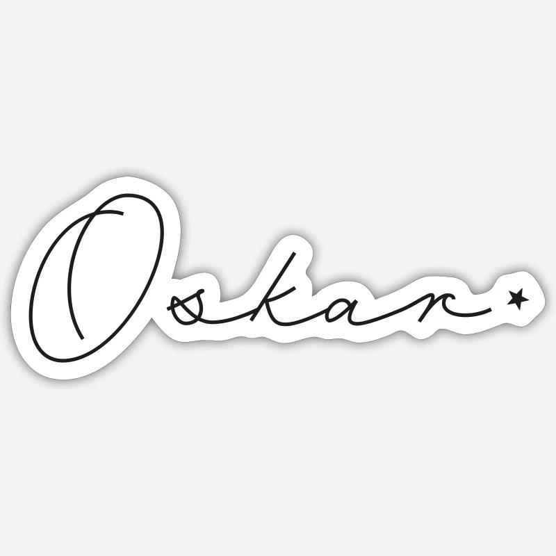 Name Oskar - Sticker size S (10 x 10 cm) - white matte