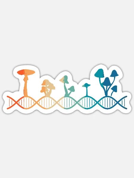 Der Pilz steckt in meiner DNA - Sticker Größe S (10 x 10 cm) - Mattweiß