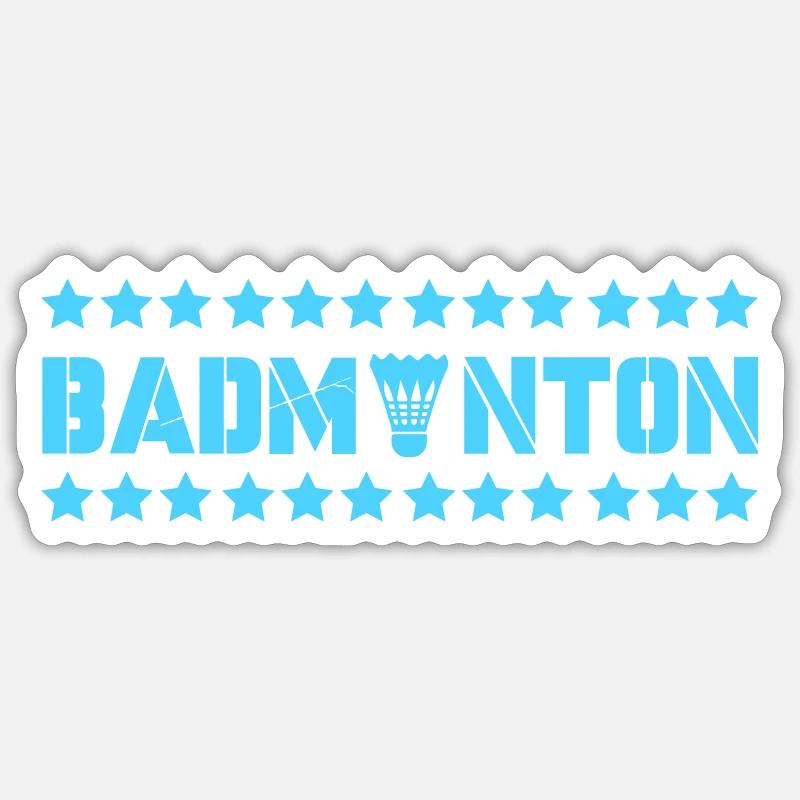 badminton - Sticker Größe S (10 x 10 cm) - Mattweiß