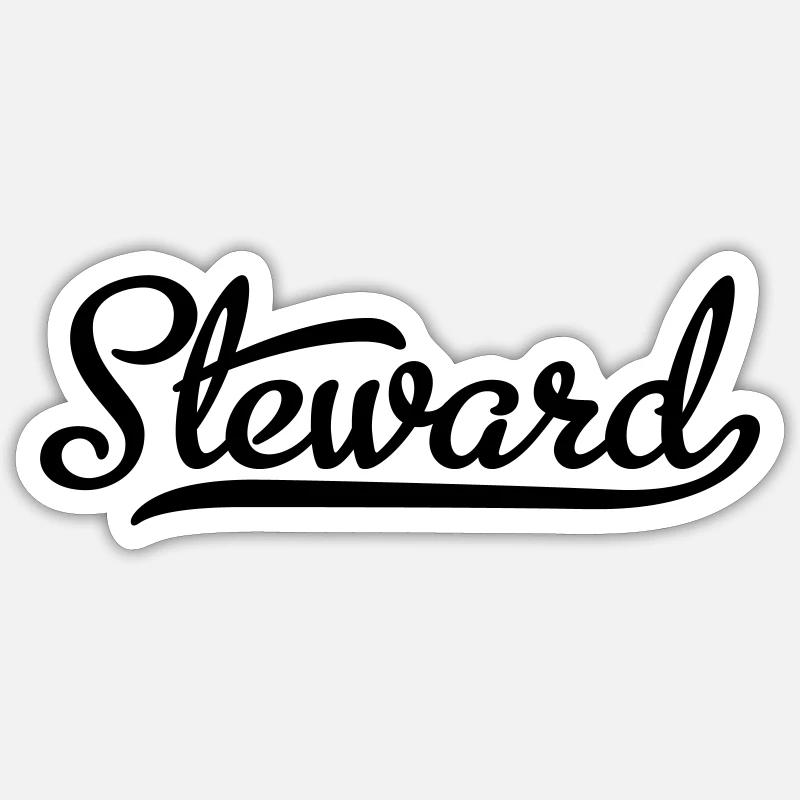 Steward - Sticker size S (10 x 10 cm) - white matte